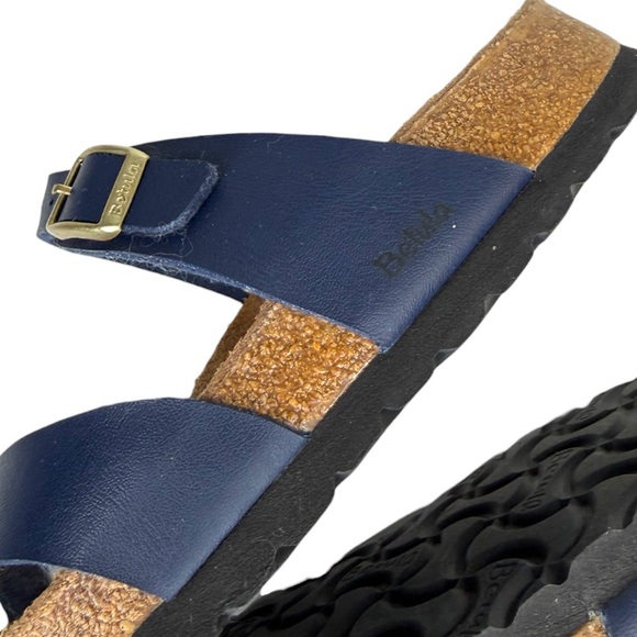 Betula by Birkenstock navy blue gold Mia softbed Sandals size 39 - Picture 10 of 16